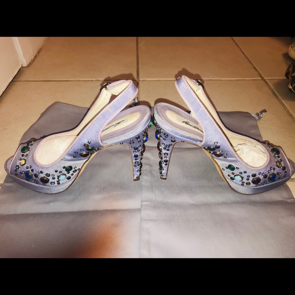 Brian Atwood Heels with Multicoloured Jewels - Picture 4 of 8